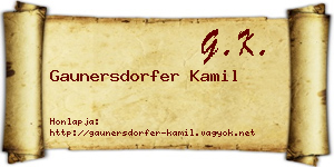 Gaunersdorfer Kamil névjegykártya